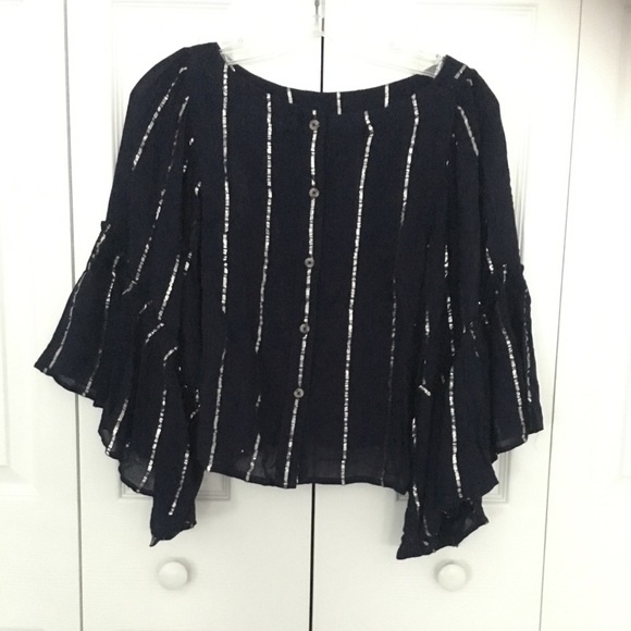 Anthropologie Tops - Women's anthropologie navy and silver top